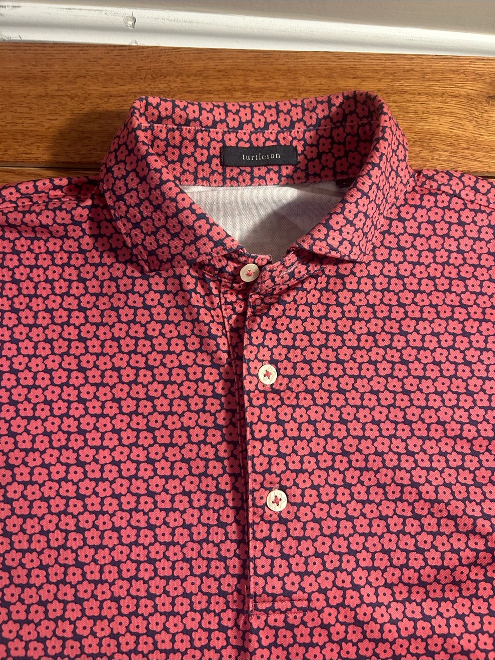 Turtleson Men's Pink Floral-Print Performance Polo